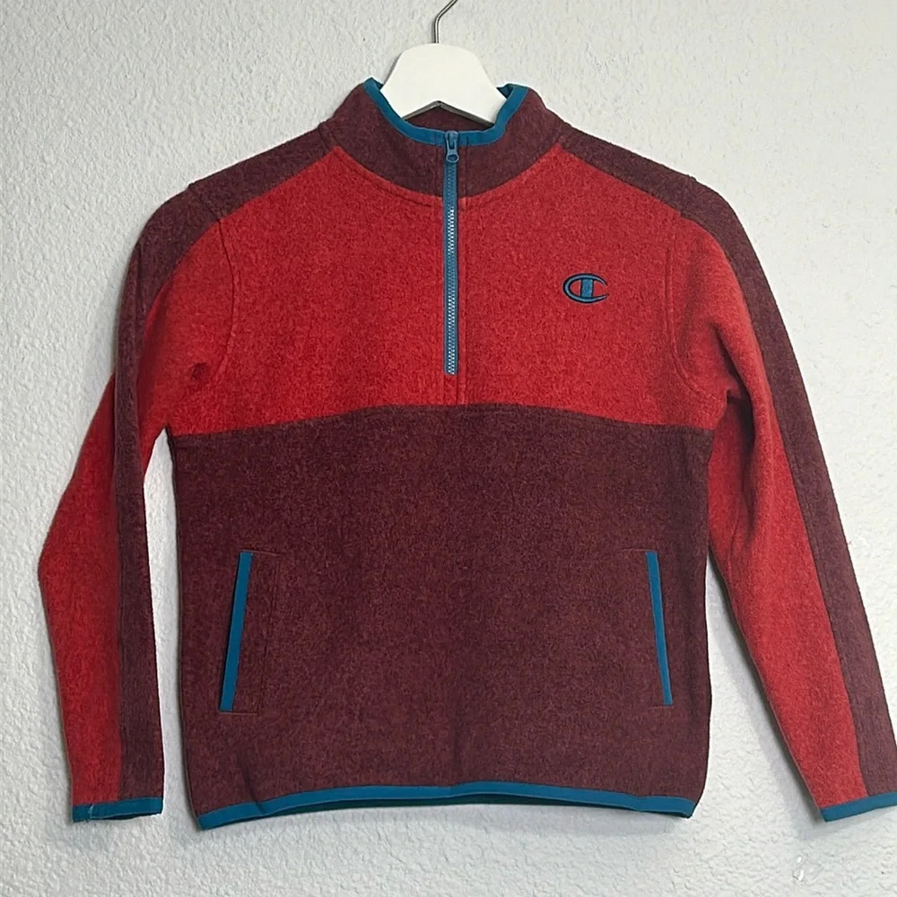 Champion Kids 1/4 Zip Pullover Long Sleeve Sweater Light Fleece Size 5/6‎